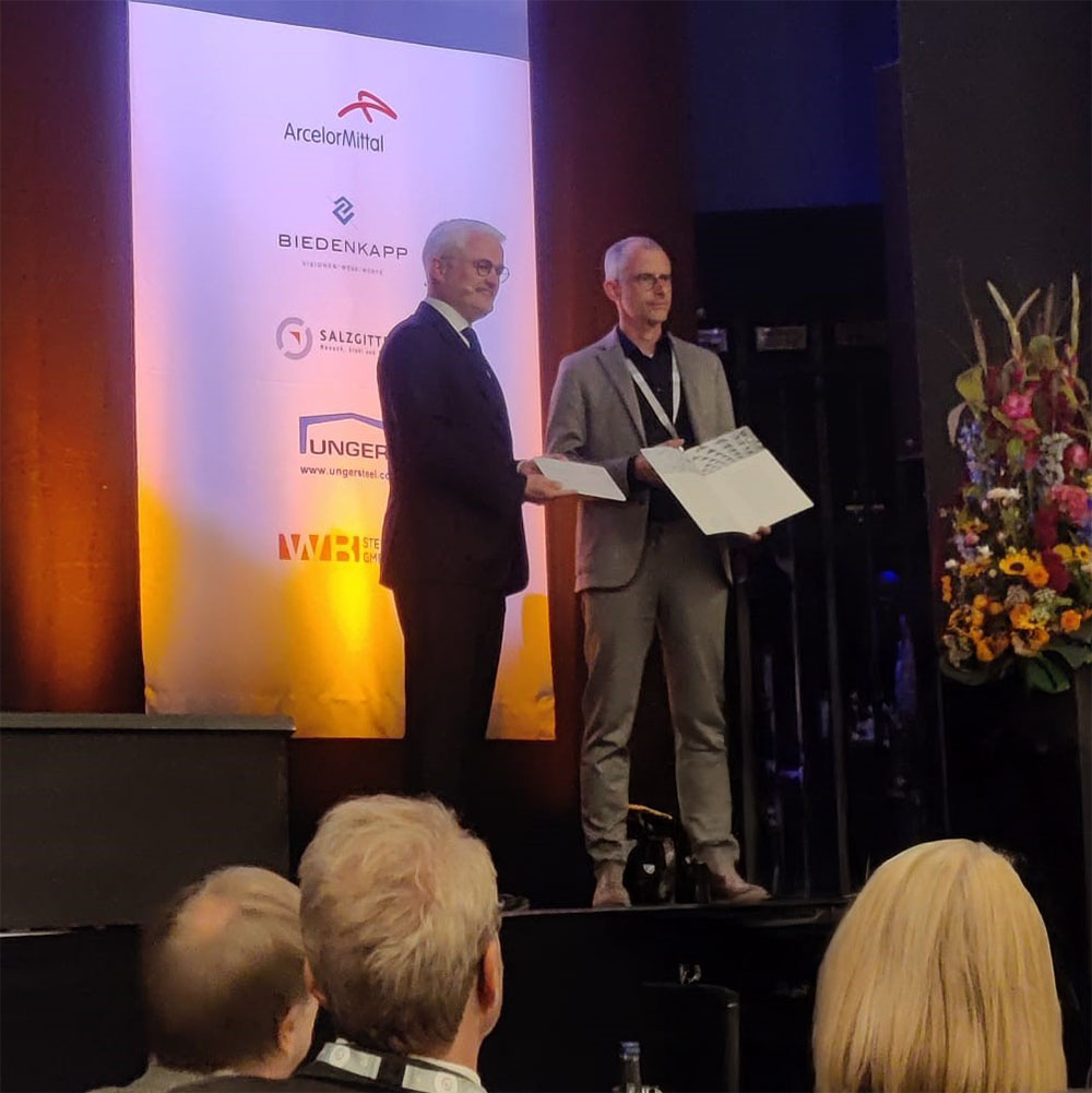Herwig Bretis bei der Verleihung des Ingenieurpreises des Deutschen Stahlbaues 2025