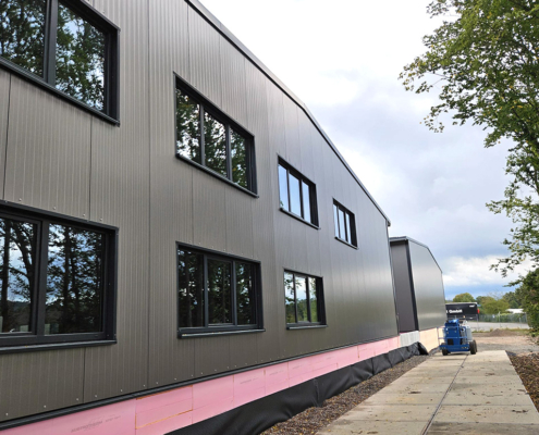 Stahlhallen von AREA 766 in Eichenzell: Seitenansicht