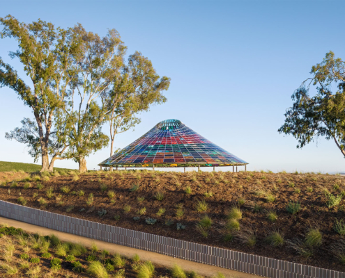 Blick auf den Standort des Vertical Panorama Pavilion