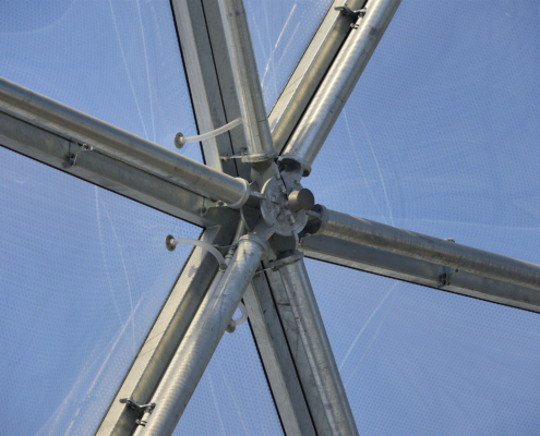 Knotenkonstruktion der Fassade des Mitoseum