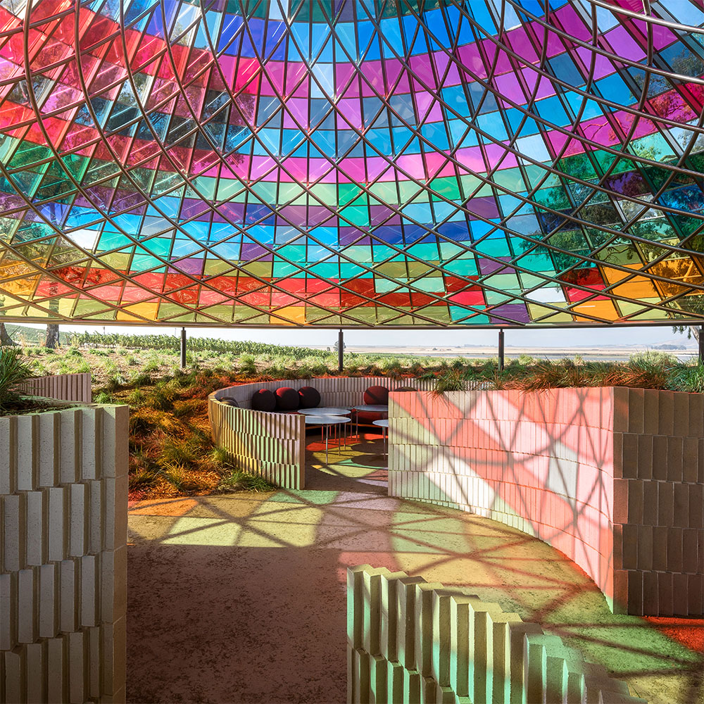 Rückzugsmöglichkeiten im Vertical Panorama Pavilion in Kalifornien